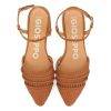GIOSEPPO GRESSEY TAN BRAIDED LEATHER SLINGBACK BALLET FLATS
