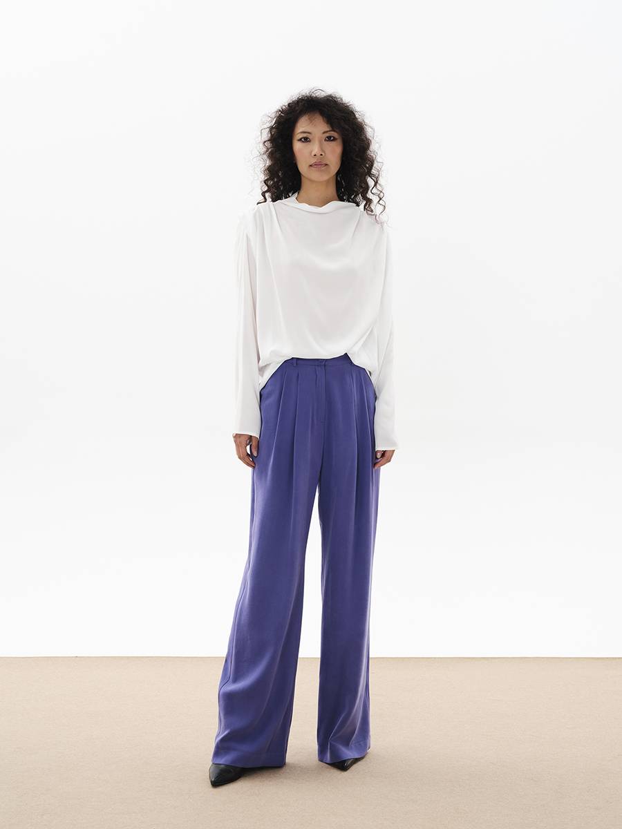 KOURBELA "PAINTERLY" LOOSE TOP WITH COWL NECK