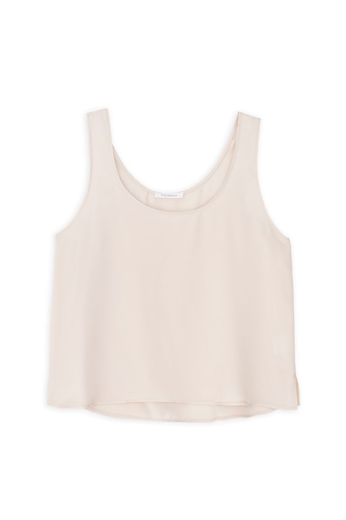 PHILOSOPHY SATIN ECOVERO SLEEVELESS CROPPED TOP