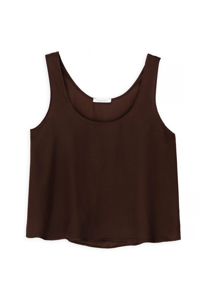 PHILOSOPHY SATIN ECOVERO SLEEVELESS CROPPED TOP