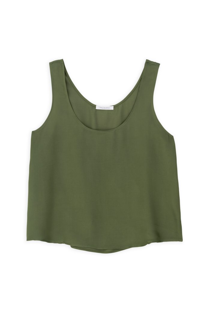 PHILOSOPHY SATIN ECOVERO SLEEVELESS CROPPED TOP