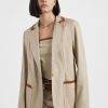 PLEASE SINGLE BREASTED BLAZER WITH CONTRASTING TRIMS