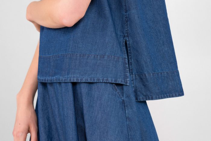 PHILOSOPHY LIGHT DENIM CROPPED TOP