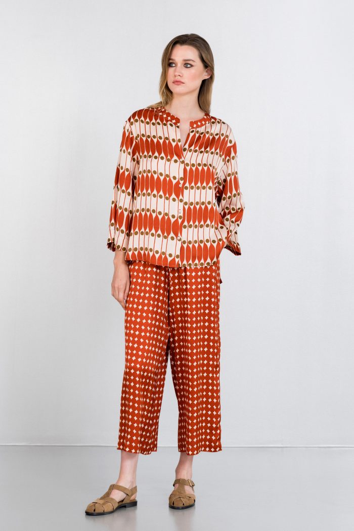 PHILOSOPHY SATIN PRINT SHIRT