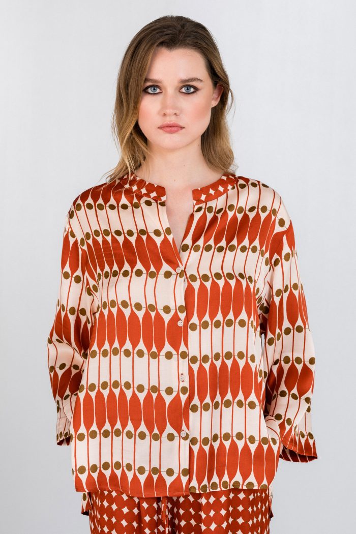 PHILOSOPHY SATIN PRINT SHIRT