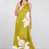 PHILOSOPHY SATIN PRINT ONE SHOULDER DRESS