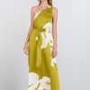 PHILOSOPHY SATIN PRINT ONE SHOULDER DRESS