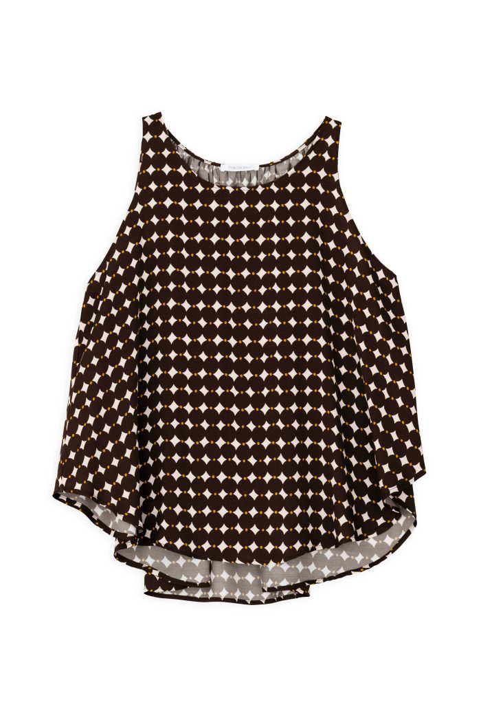 PHILOSOPHY SATIN PRINT HALTER NECK TOP
