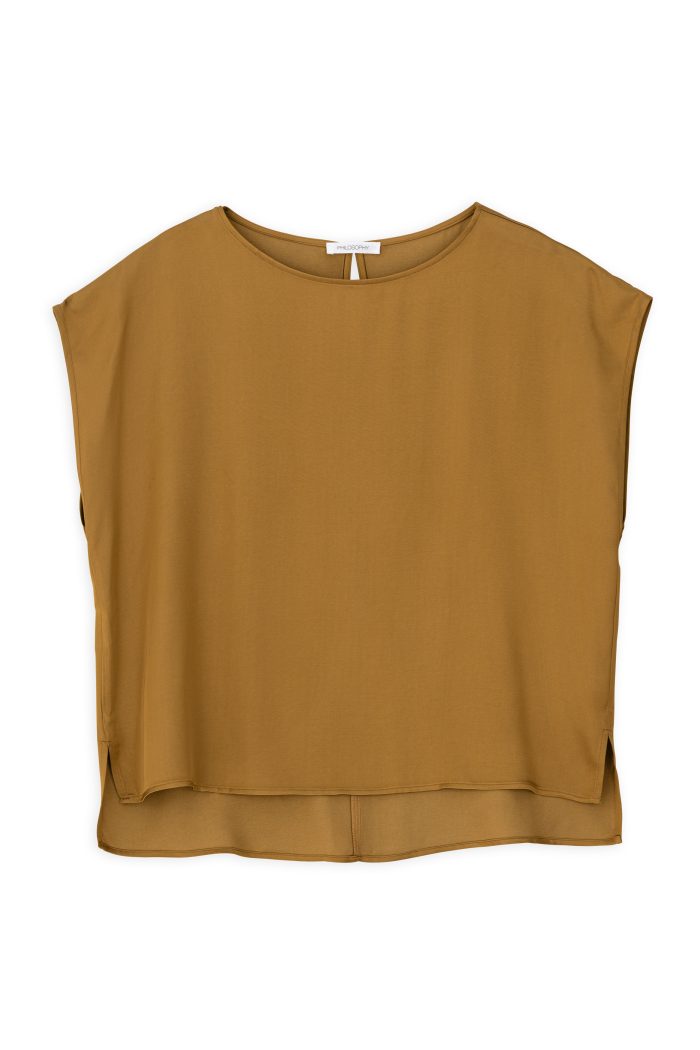 PHILOSOPHY SATIN FINE ECOVERO CROPPED TOP