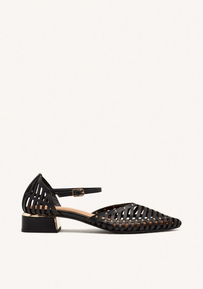 GIOSEPPO LEATHER HEEL STRAPPY BALLET FLATS FLETCHER