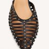 GIOSEPPO LEATHER HEEL STRAPPY BALLET FLATS FLETCHER