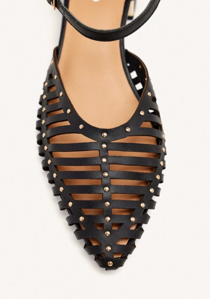 GIOSEPPO LEATHER HEEL STRAPPY BALLET FLATS FLETCHER