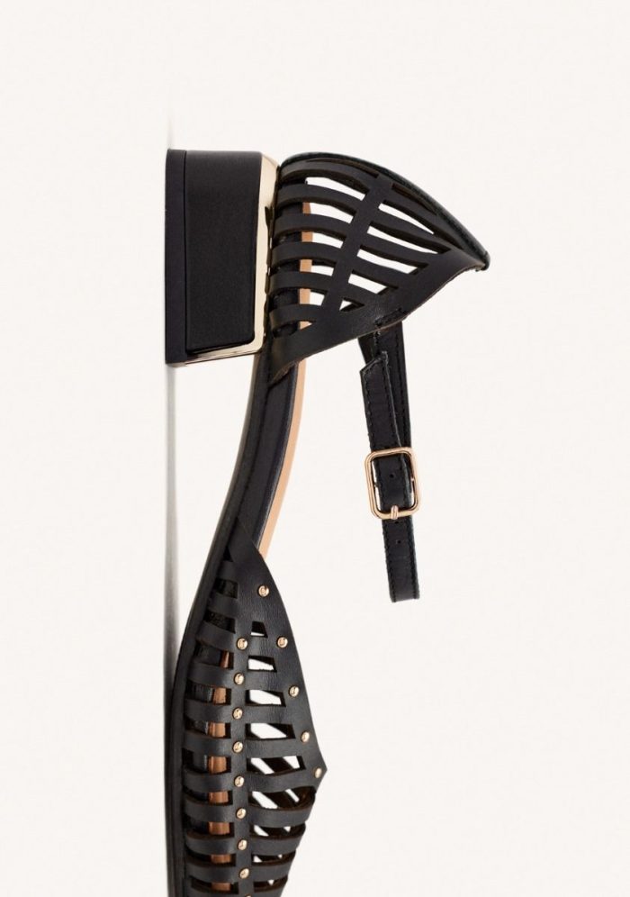 GIOSEPPO LEATHER HEEL STRAPPY BALLET FLATS FLETCHER