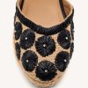 EMBROIDERED LEATHER ESPADRILLES AND RAFFIA WEDGE BENNETT
