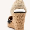 EMBROIDERED LEATHER ESPADRILLES AND RAFFIA WEDGE BENNETT