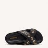 GIOSEPPO LEATHER SANDALS WITH EYELETS AND THREADS HILES
