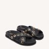 GIOSEPPO LEATHER SANDALS WITH EYELETS AND THREADS HILES