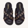 GIOSEPPO LEATHER SANDALS WITH EYELETS AND THREADS HILES