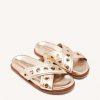 GIOSEPPO LEATHER SANDALS WITH EYELETS AND THREADS HILES