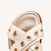 GIOSEPPO LEATHER SANDALS WITH EYELETS AND THREADS HILES