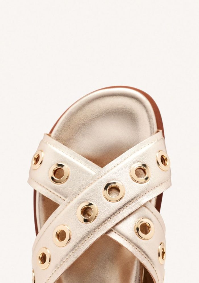 GIOSEPPO LEATHER SANDALS WITH EYELETS AND THREADS HILES