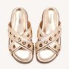 GIOSEPPO LEATHER SANDALS WITH EYELETS AND THREADS HILES