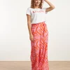 SMASHED LEMON  Wide Pants With Animal Print In Pink And Orange