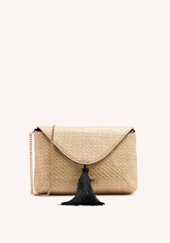 GIOSEPPO RAFFIA FRINGE CROSSBODY BAG TRUMBULL