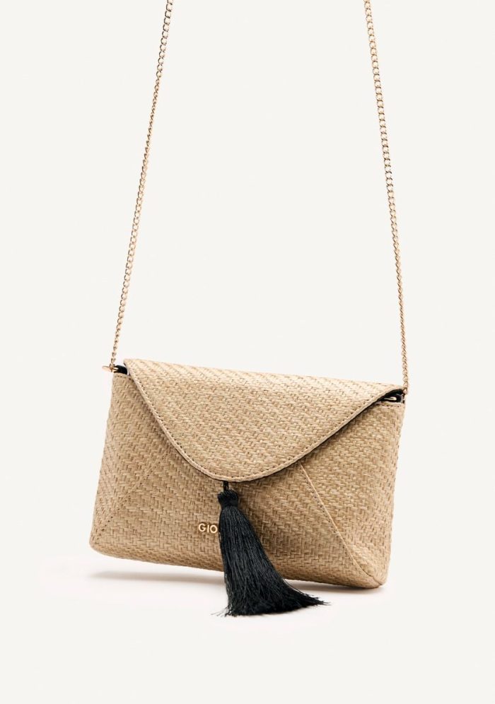 GIOSEPPO RAFFIA FRINGE CROSSBODY BAG TRUMBULL
