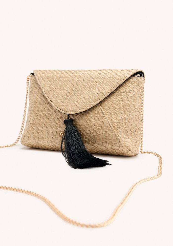 GIOSEPPO RAFFIA FRINGE CROSSBODY BAG TRUMBULL