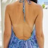 HIPPIE CHICK SEABREEZE LONG DRESS - AQUA SPLASH TIE DYE