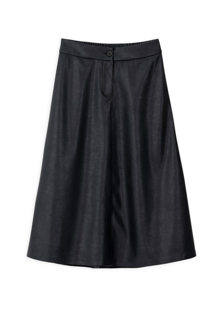 PHILOSOPHY LEATHER MIDI SKIRT