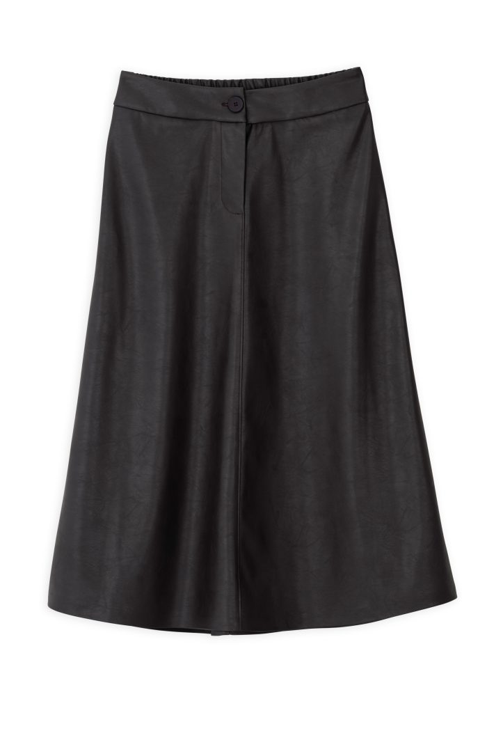 PHILOSOPHY LEATHER MIDI SKIRT