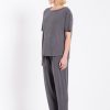 PHILOSOPHY  RIB SANDWASHED PLEATED PANTS