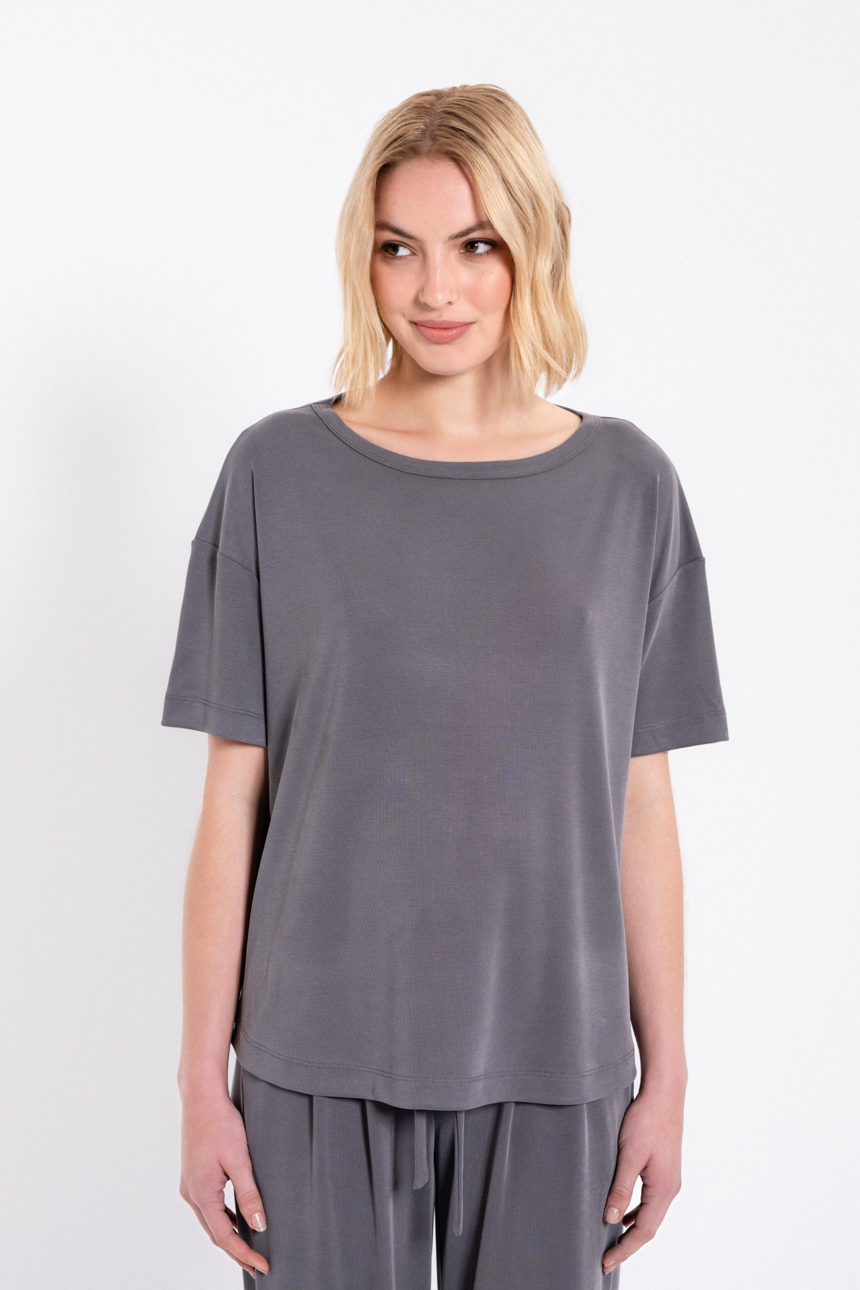 PHILOSOPHY RIB SANDWASHED SHORT SLEEVE TOP