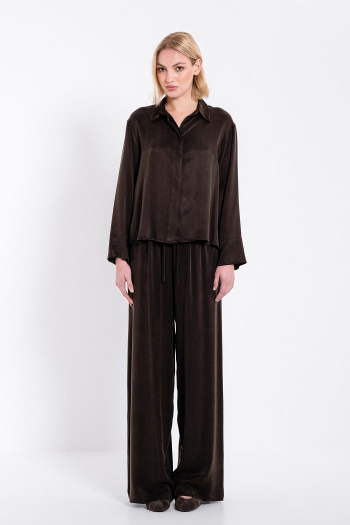 PHILOSOPHY CUPRO VISCOSE WIDE-LEG PANTS