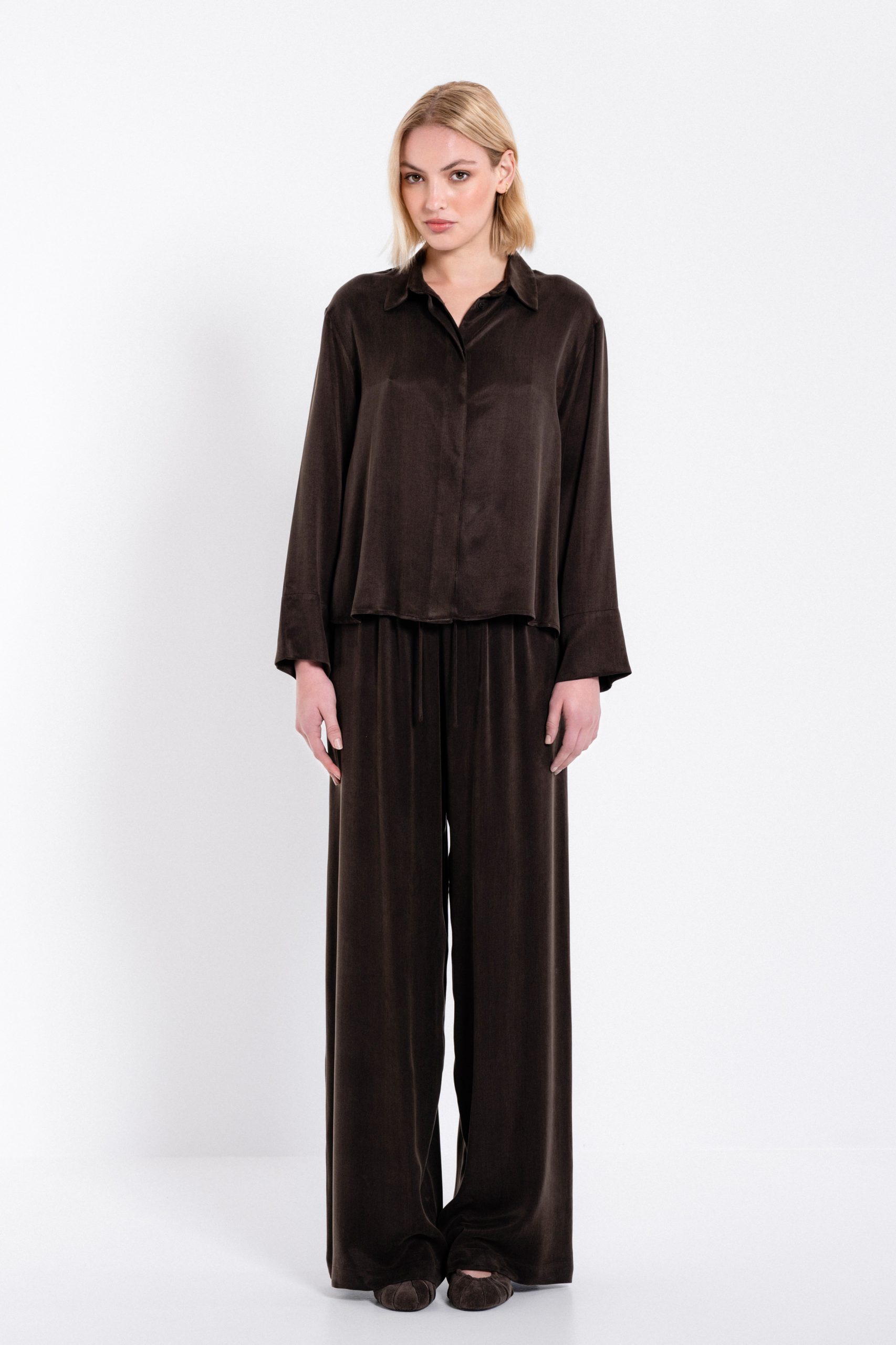 PHILOSOPHY CUPRO VISCOSE WIDE-LEG PANTS