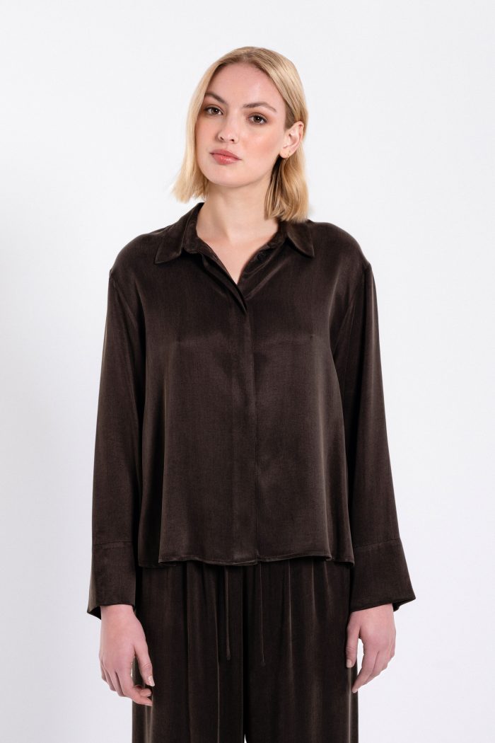 PHILOSOPHY CUPRO VISCOSE CROPPED SHIRT