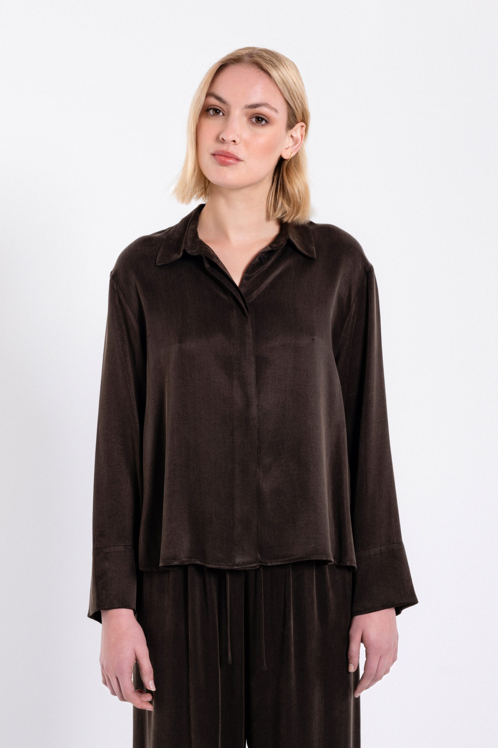 PHILOSOPHY CUPRO VISCOSE CROPPED SHIRT
