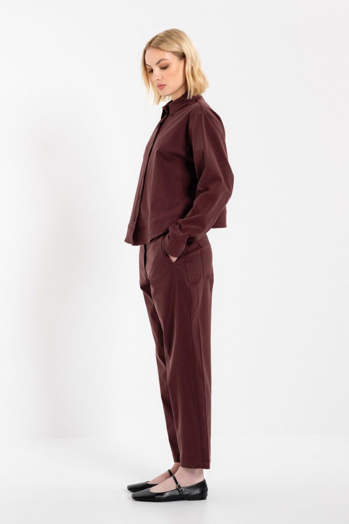 PHILOSOPHY TWILL STRECH CROPPED SHIRT