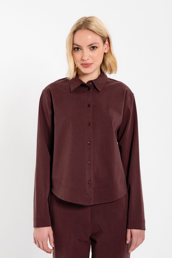PHILOSOPHY TWILL STRECH CROPPED SHIRT