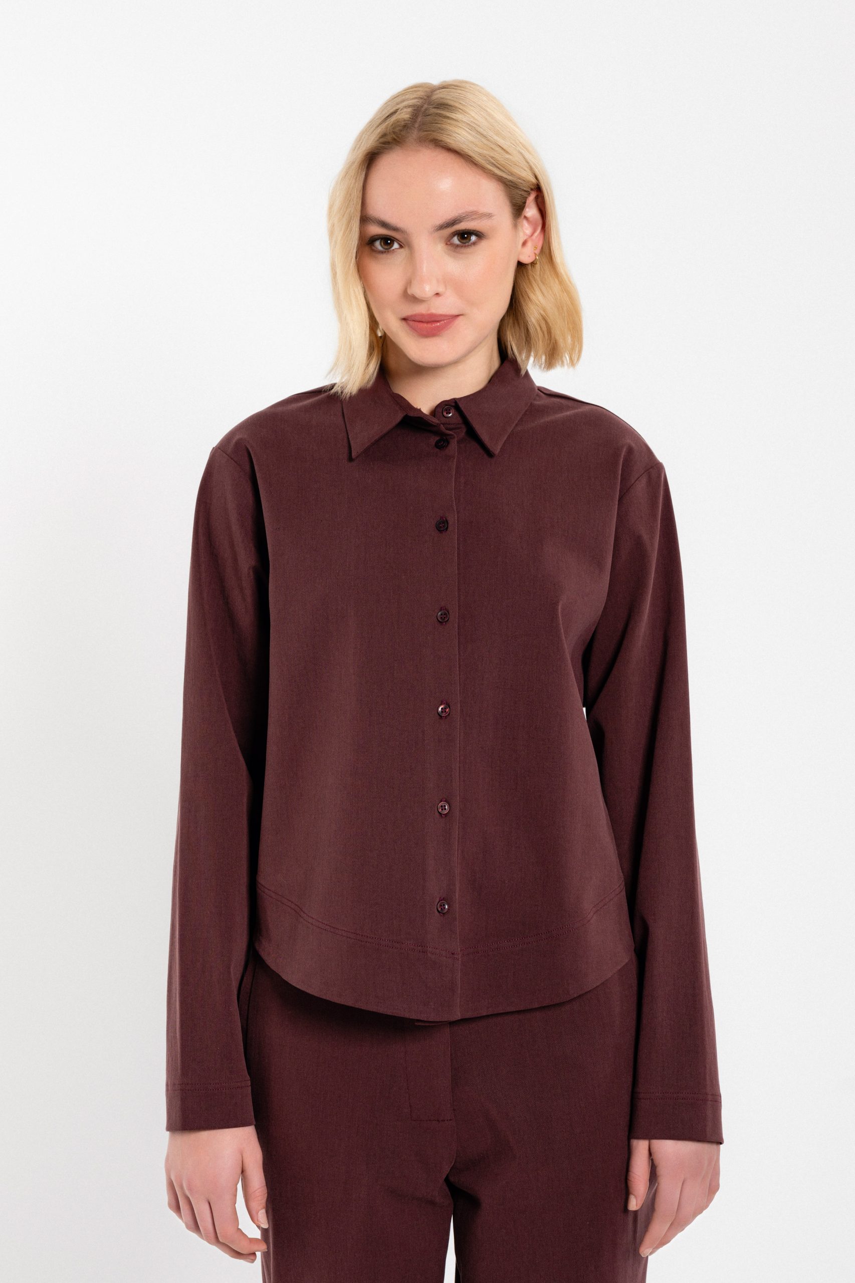 PHILOSOPHY TWILL STRECH CROPPED SHIRT