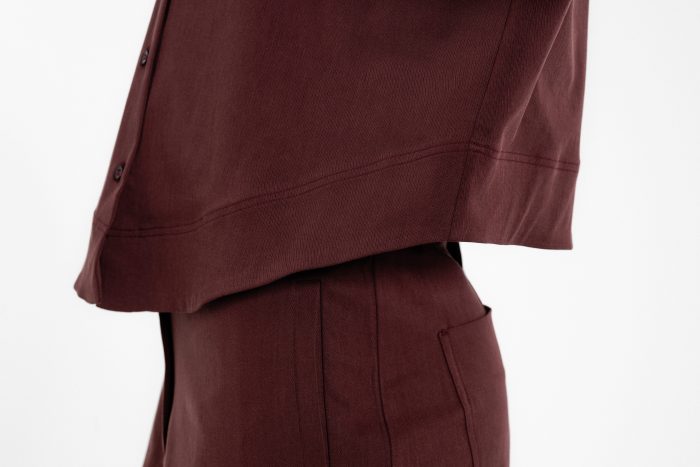 PHILOSOPHY TWILL STRECH CROPPED SHIRT