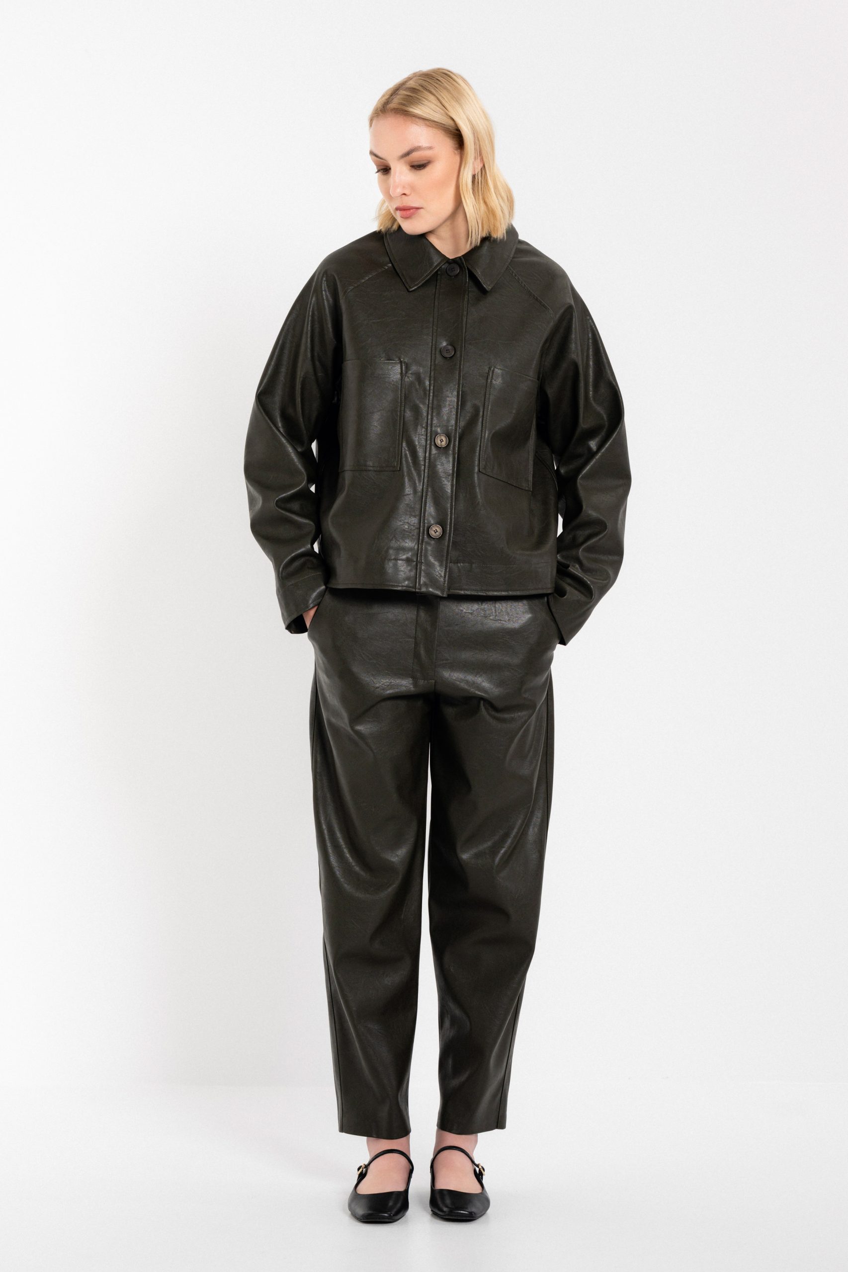 PHILOSOPHY  LEATHER REGULAR PANTS