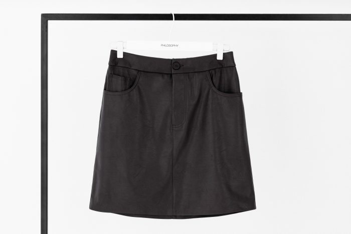 PHILOSOPHY LEATHER MINI SKIRT