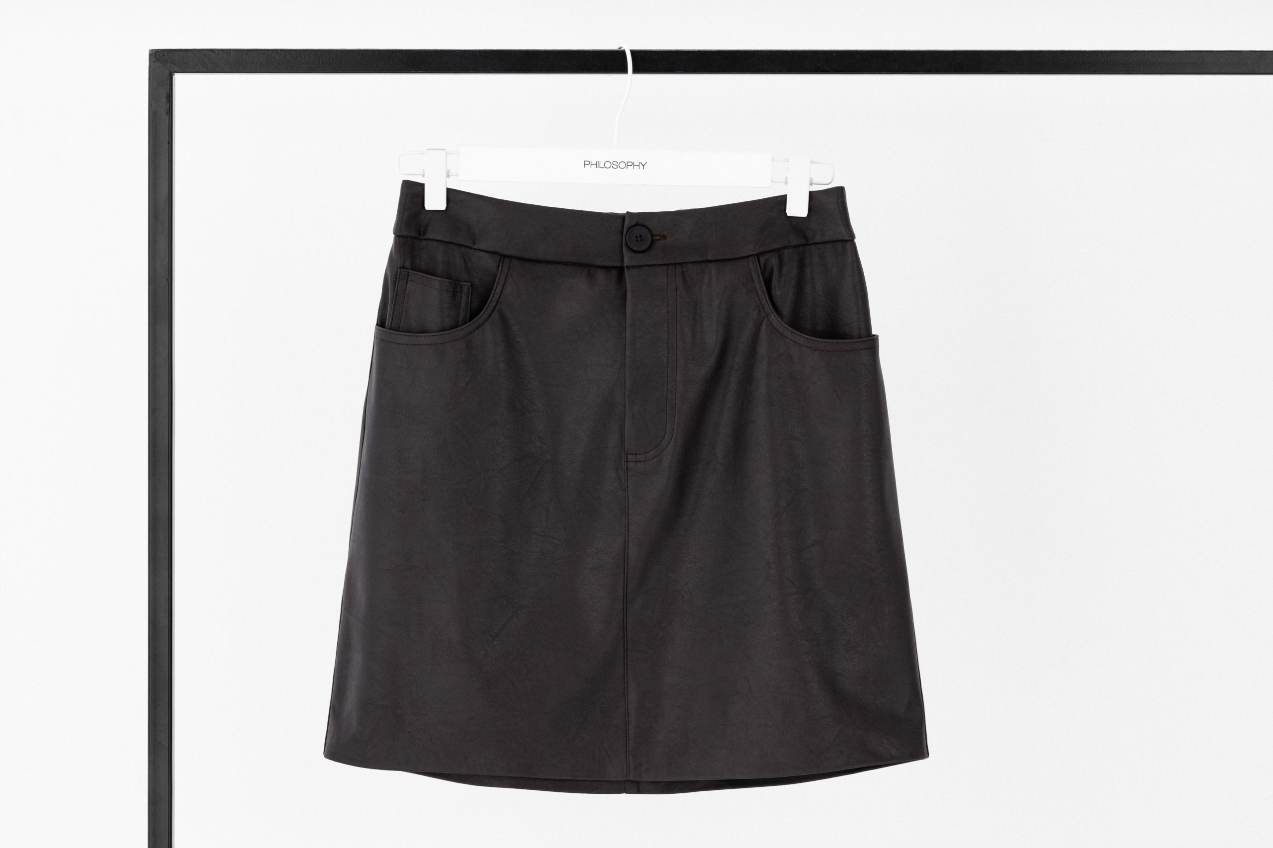 PHILOSOPHY LEATHER MINI SKIRT