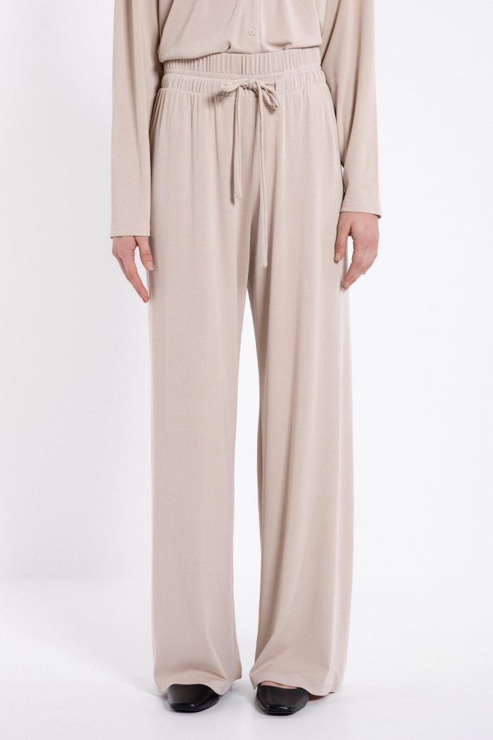 PHILOSOPHY RIB SANDWASHED WIDE LEG  PANTS