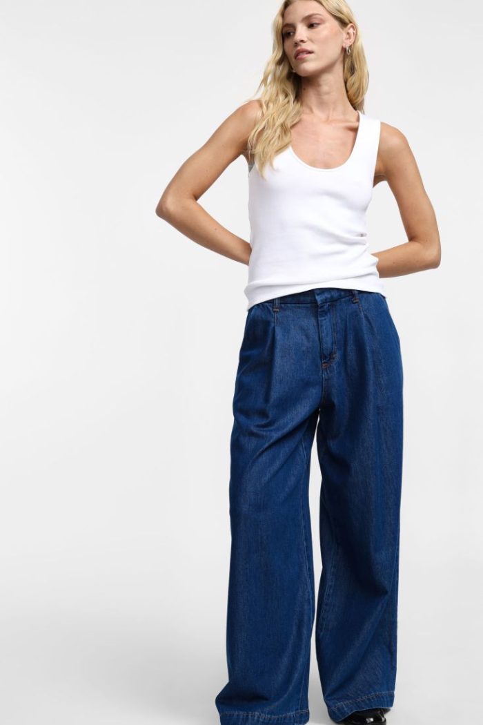 PLEASE WIDE LEG JEANS WITH HIGH WAIST P3JVDINC91