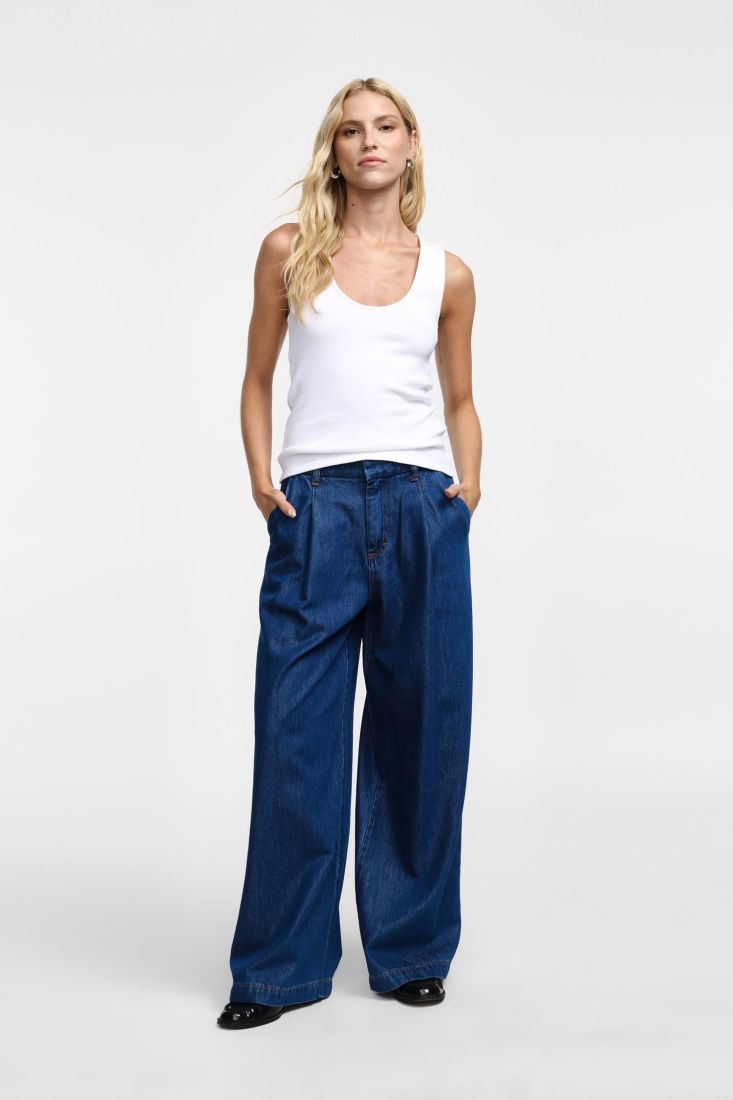 PLEASE WIDE LEG JEANS WITH HIGH WAIST P3JVDINC91