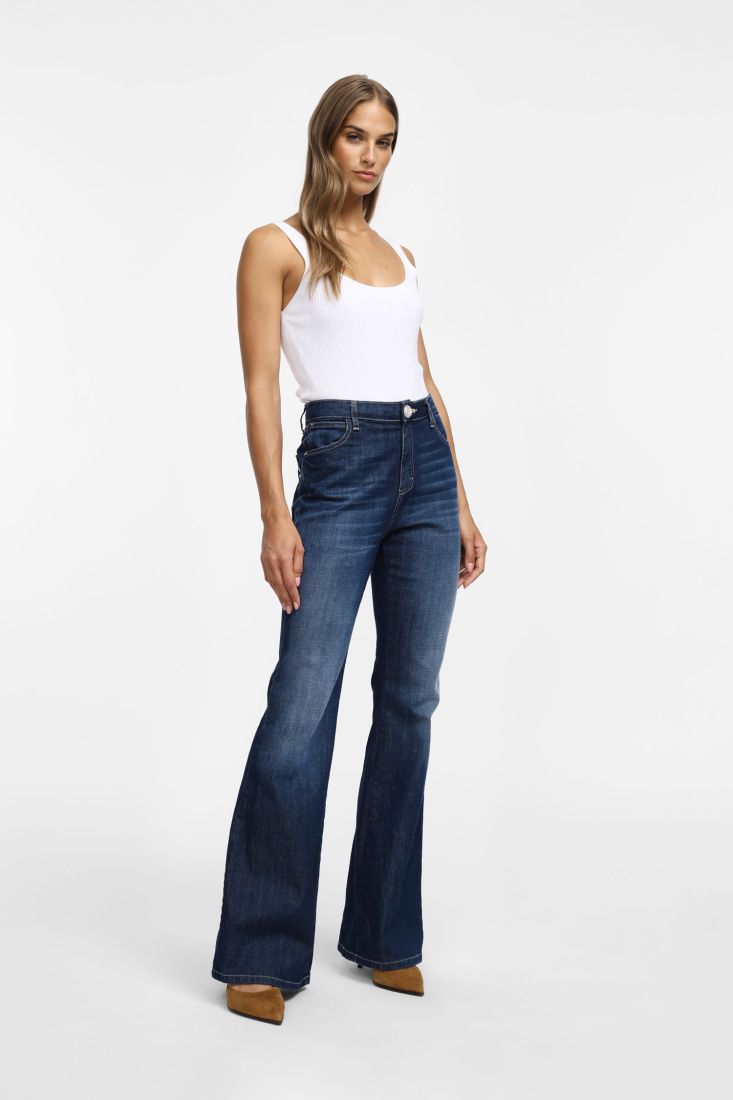 PLEASE HIGH WAIST FLARE LEG JEANS